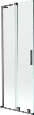 Zdjęcie produktu dla Mexen Velar L parawan nawannowy 2-skrzydłowy rozsuwany 75 x 150 cm, transparent, gun gray szczotkowany - 896-075-003-01-66