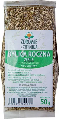 A clear product shot of a bag of dried herbs.