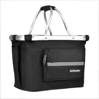 Produktbild von Abnehmbarer Fahrradkorb mit Lenkertasche, faltbar, wasserdicht, 600D Oxford, für Einkauf und Haustiere