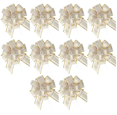 10 Weiße Zugschleifen 16 cm für Hochzeitsdeko & Geschenke