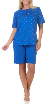 Obrázek produktu pro Normann dámské pyžamové šortky s krátkým rukávem a puntíky - také v plus size velikosti ; modrá , 36