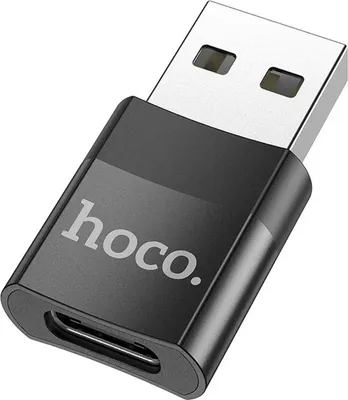 Produktbild von Hoco UA17 USB A auf USB C Adapter OTG USB 2.0 Daten und Ladeadapter für Handy Tablet PC schwarz