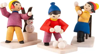 Produktbild von Winterkinder Schneeballkinder 3-teilig gebeizt (7cm) von ULMIK