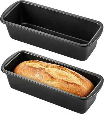 Productafbeelding van 2 stuks broodbakvormen, rechthoekige bakvorm 23,6 x 9,5 x 6 cm, koolstofstaal broodvormen om te bakken