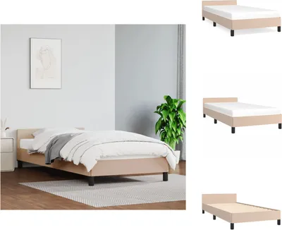 Produktbild von vidaXL Bettgestell mit Kopfteil Cappuccino-Braun 90x200 cm Kunstleder -  Betten & Bettgestelle