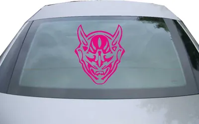 Produktbild von Indigos UG - Aufkleber Heckscheibe & Motorklappe DE2277 - pink - 600x500 mm - Teufel - Auto Scheiben Fenster Heckklappe Tuning Racing JDM - Die cut