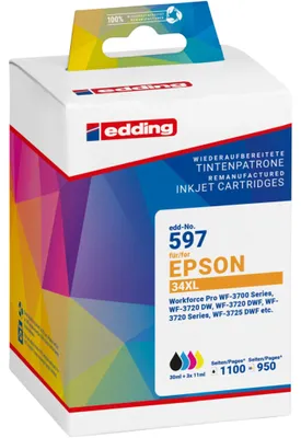 Produktbild von Tintenpatrone EDD-597 ersetzt Epson T34XL Multipack 4
