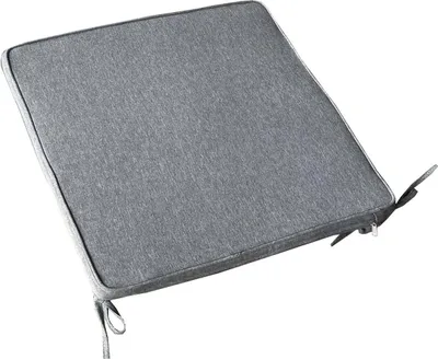 Immagine prodotto di Milani Home - cuscino seduta per sedia da giardino, Maddy, sfoderabile con lacci, poliestere, grigio chiaro, 50 x 45 x 4 cm