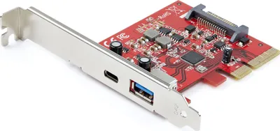 Obrázok produktu pre StarTech.com PEXUSB311AC3, Pcie, USB 3.2 Gen 2 (3.1 Gen 2), Plná výška / nízky profil, PCIe 3.0, Červená, 2684396 h
