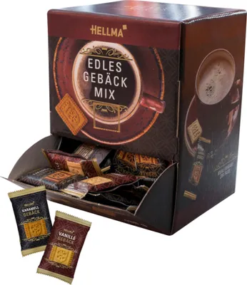 Produktbild von HELLMA Edles Gebäck Mix Karamell und Vanille 125x3,5g 438g