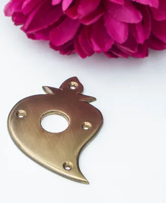 Produktbild von Rosette für Türklinke(einzeln) - Blattform | Messing patiniert