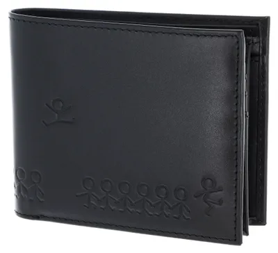 Immagine prodotto di oxmox Pelle portafoglio Leather RFID Protect Querscheinbörse Jumping Jack 2.0 Embossed Black nero