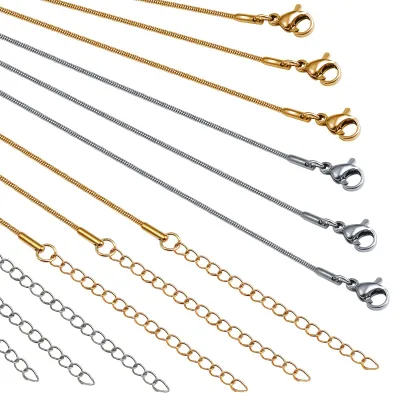 10er-Pack Gold- und Silberketten, 1,2 mm Edelstahl, 45+5 cm