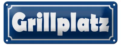 Produktbild von Blechschild Grillplatz 27x10cm Grillen Grillecke BBQ Dekoration