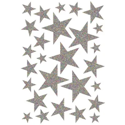 Produktbild von HERMA Weihnachts-Sticker MAGIC "Sterne silber" glittery 1 Blatt à 26 Sticker
