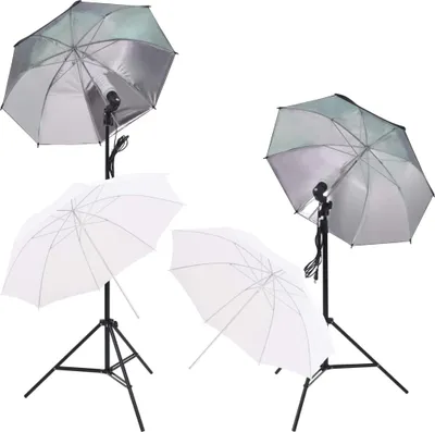 Obrázek produktu pro vidaXL Sada pro fotografické studio Svítidla Softbox, deštník, pozadí, reflektor