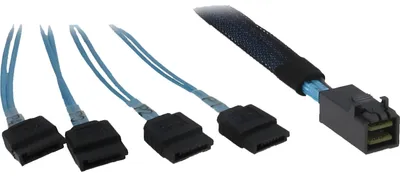 Zdjęcie produktu dla Inter-Tech SFF-8643 - 4x SATA/SAS, 0,7 m, SFF-8643, 4x SATA/ SAS, Prosty, Prosty, Męska/Żeńska
