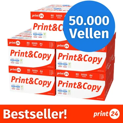 Productafbeelding van NIEUW: print24 Printerpapier Kopieerpapier 50000 Vel 100 x 500 A4 Premium Extra Wit CIE 160 Testwinnaar PEFC-gecertificeerd