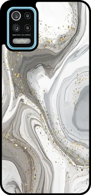 Produktbild von Smartphonica Handytasche passend für LG K52 / K62 mit Marmordruck - TPU Rückseitenschutzhülle Marmordesign - Silber