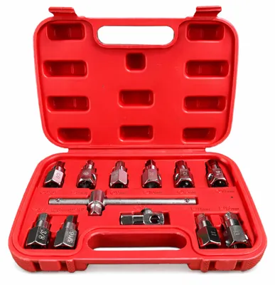 Immagine prodotto di Set chiavi bussole set olio tappo di scarico noci, kit di chiavi a bussola per coppa dell'olio, attrezzi per auto e autocarri officina, 12 pezzi Gebo Tools