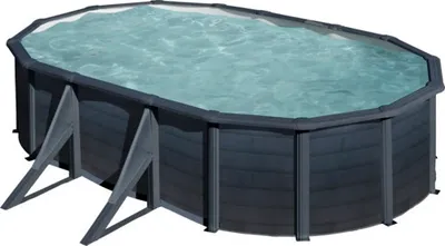 Produktbild von GRE Ovaler Stahlwandpool mit Graphiteoptik 500 x 300 x 120 cm KIT500GF
