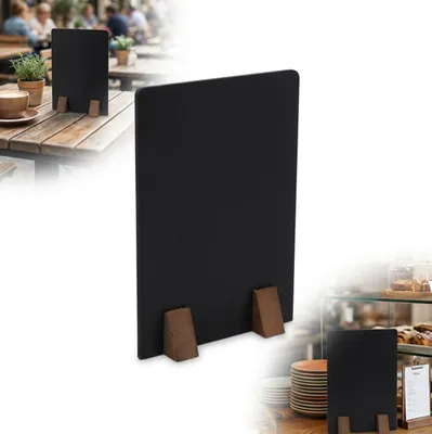 Zdjęcie produktu dla TABLICZKA REKLAMOWA INFORMACYJNA kredowa MENU A4 30x21cm z nóżkami BRĄZOWA