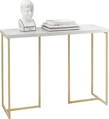 Image de SoBuy Console Table d'appoint Effet marbre Table de support Structure en fer de haute qualité pour l'entrée, la véranda, le salon ou la chambre à coucher 100x36x75cm