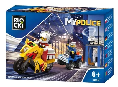 Zdjęcie produktu dla Blocki Mypolice Zestaw Klocki Policja Do Dzieci 6+ Motocyklista I Policjant
