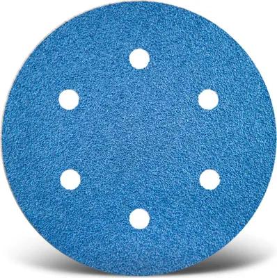 Produktbild von MENZER Blue Klett-Schleifscheiben, 150 mm, 6-Loch, f. Exzenterschleifer, Zirkonkorund (25 Stk.) K100