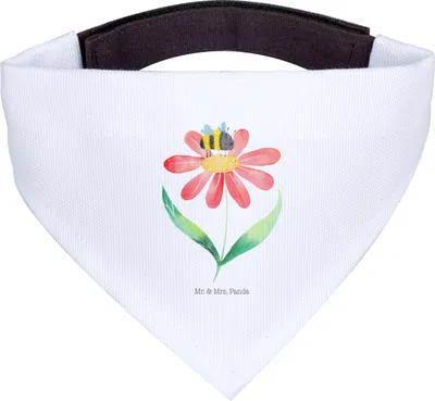 Produktbild von Mr. & Mrs. Panda Tuch Hummel Blume - Weiß - Geschenk, Hund Halstuch, Hummeln, Hundehalstuch, Lustige Sprüche, Wespe, Für Hunde, Biene, Natur