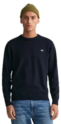 Immagine prodotto di Gant - Maglia girocollo blu scuro monocolore 100% cotone