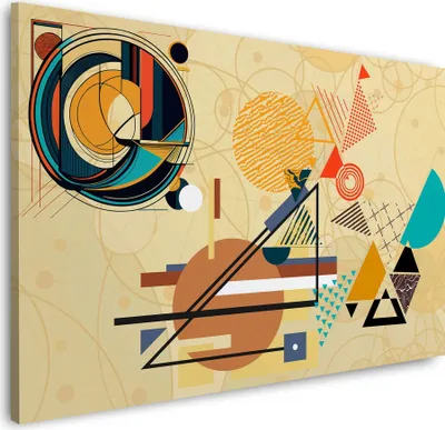 Produktbild von Abstrakt Zeichen Line Art Wandbild Leinwandbild Kunstdruck XL Wanddeko: 90x60x2cm