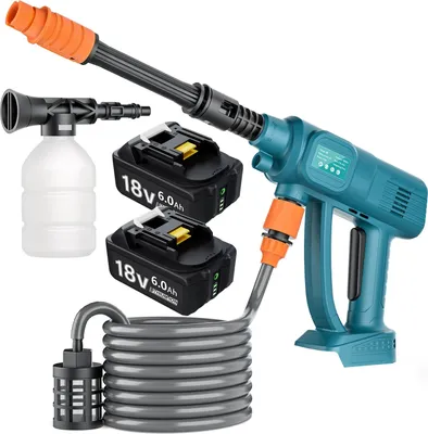 Obrázok produktu pre Akumulátorový vysokotlakový čistič, maximálny tlak 680 PSI, nastaviteľná tryska, sada 3