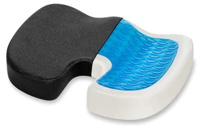 Produktbild von Ergonomisch geformtes Sitzkissen | Steißbein-Kissen aus Memory-Schaum mit Gel-Polster (Schwarz)