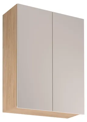 Produktbild von Hoher Küchenoberschrank SALERNO – Breite 80 cm, Eiche/Beige