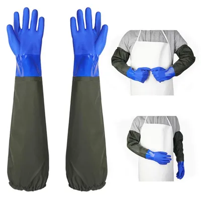 Produktbild von Teichhandschuhe lang, wasserdicht, beständig gegen Säuren und Laugen, Größe 1 Paar, für die Gartenarbeit