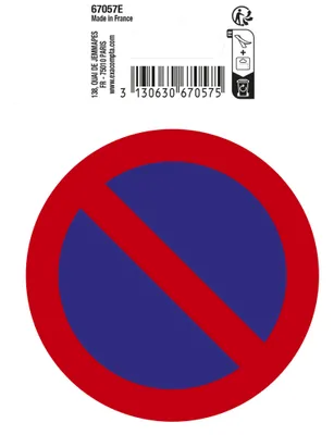 Image de Exacompta Panneau PVC adhésif Défense de stationner 10 cm Rouge 67057E