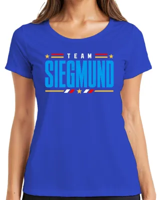 Obrázok produktu pre Tím Siegmund, kolekcia "Heimat Stolz" (pohrdou), tričko s nápisom "Patriotizmus", dámske, modré, veľkosť XXL