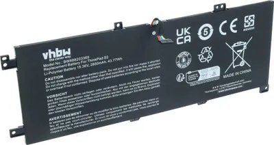 Produktbild von vhbw Akku kompatibel mit Lenovo ThinkPad L13 Yoga 20R6S3HS00, 20R6S3HT00, 20R6S3H800, 20R6S3HU00, 20R6S3JE0E Notebook (2850 mAh, 15,36 V, Li-Polymer)