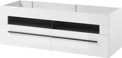 Produktbild von LIVOJO M12 Badezimmer Doppelwaschtisch ohne Waschbecken 120 x 45 x 47 cm Weiß Hochglanz