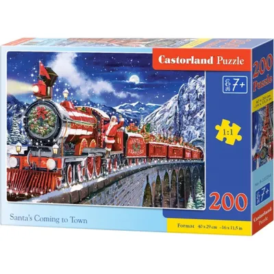 Zdjęcie produktu dla Puzzle 200 elementów „Święty Mikołaj przybywa do miasta” 222254 Castorland