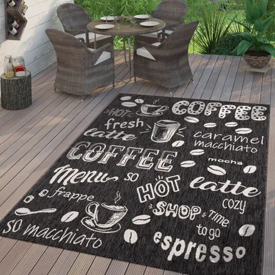 Produktbild von TT Home In-& Outdoorteppich Wetterfest Terrasse Küche Modernes Design Schrift City Größe 60x100 cm