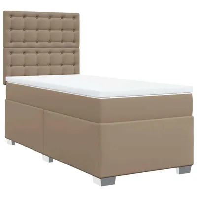 Produktbild von Boxspringbett mit Matratze Cappuccino-Braun 90x200cm Kunstleder