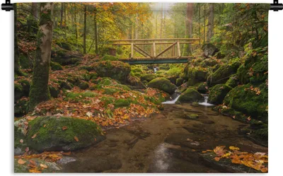 Produktbild von MuchoWow® Wandteppich Wandbehang Der Schwarzwald in Deutschland im Herbst 90x60 cm Tapisserie Dekoration Wandtuch - Wandskulpturen - Bildteppich