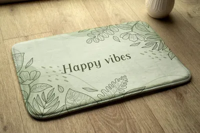 Produktbild von Badteppich Saugfähige - Badezimmer Teppich - Rutschfester Badvorleger Badematte - 90x60 cm - Florales Motiv