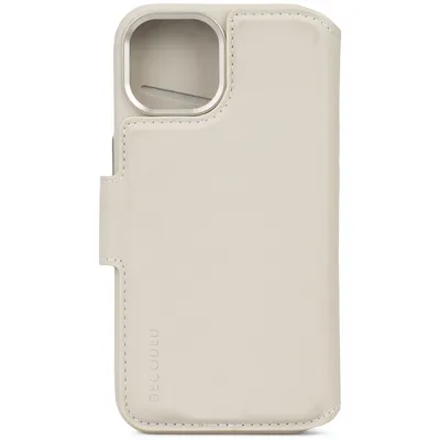 Immagine prodotto di Custodia MagSafe per Apple iPhone 15 - Cover portafoglio Decoded in vera pelle 2-in-1 - Clay