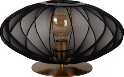 Zdjęcie produktu dla Lampa stołowa mosiężna czarna z siateczki E27 Corina Lucide