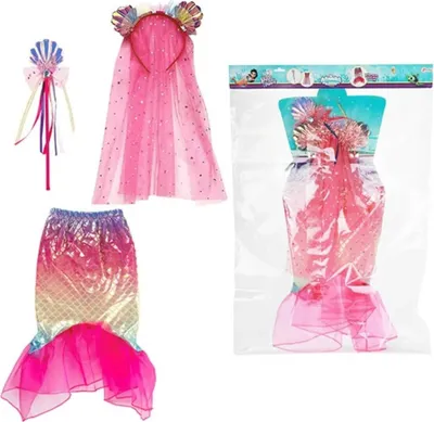 Produktbild von Toi-Toys - Kinderkostüm - Mermaids Verkleidungsset Meerjungfrau (Kleid, Diadem, Zauberstab)