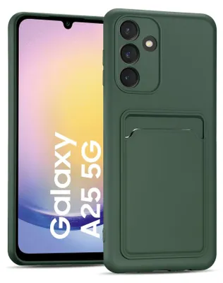 Produktbild von Handyhülle für Samsung Galaxy A25 5G Hülle Silikon Schutzhülle mit Kartenfach Slim Wallet Case, Grün