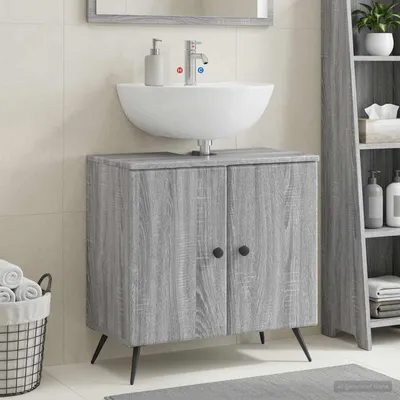 Imagen del producto de Maison Exclusive - Mueble para lavabo BREDA, color gris Sonoma, 59,5 x 31,5 x 59 cm